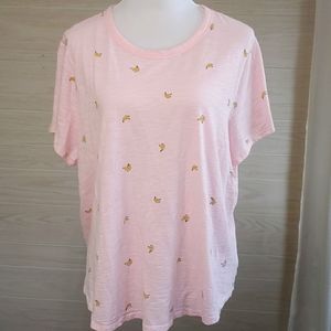 Old Navy 100% cotton pink banana t-shirt